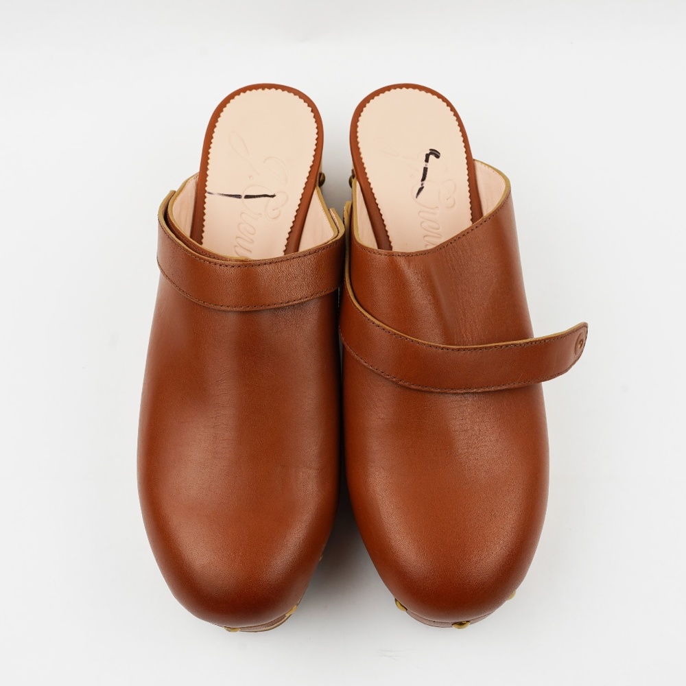 J. Crew Brown Leather Clogs - Picture 2 of 7